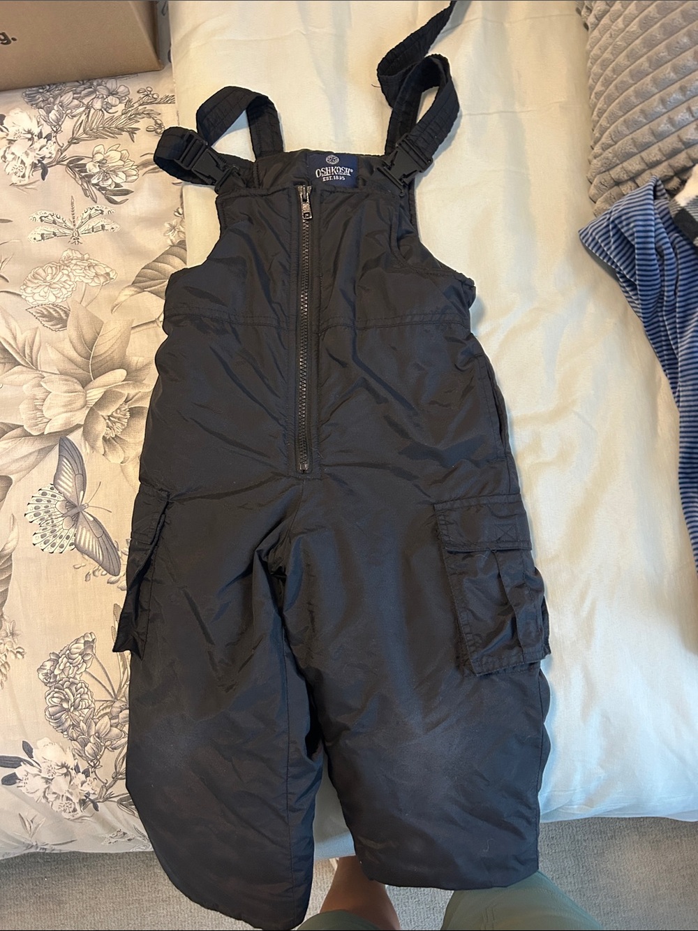 OshKosh B'gosh Black Insulated Kids Snow Bib Overalls 3T